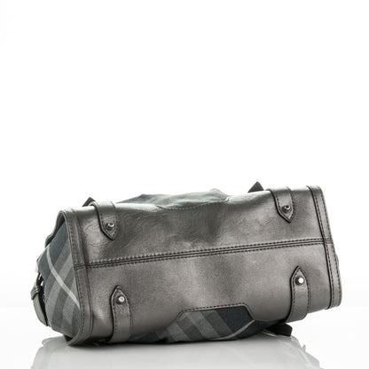 Burberry Shimmer Check Pilgrim Satchel Pewter 5 of 15