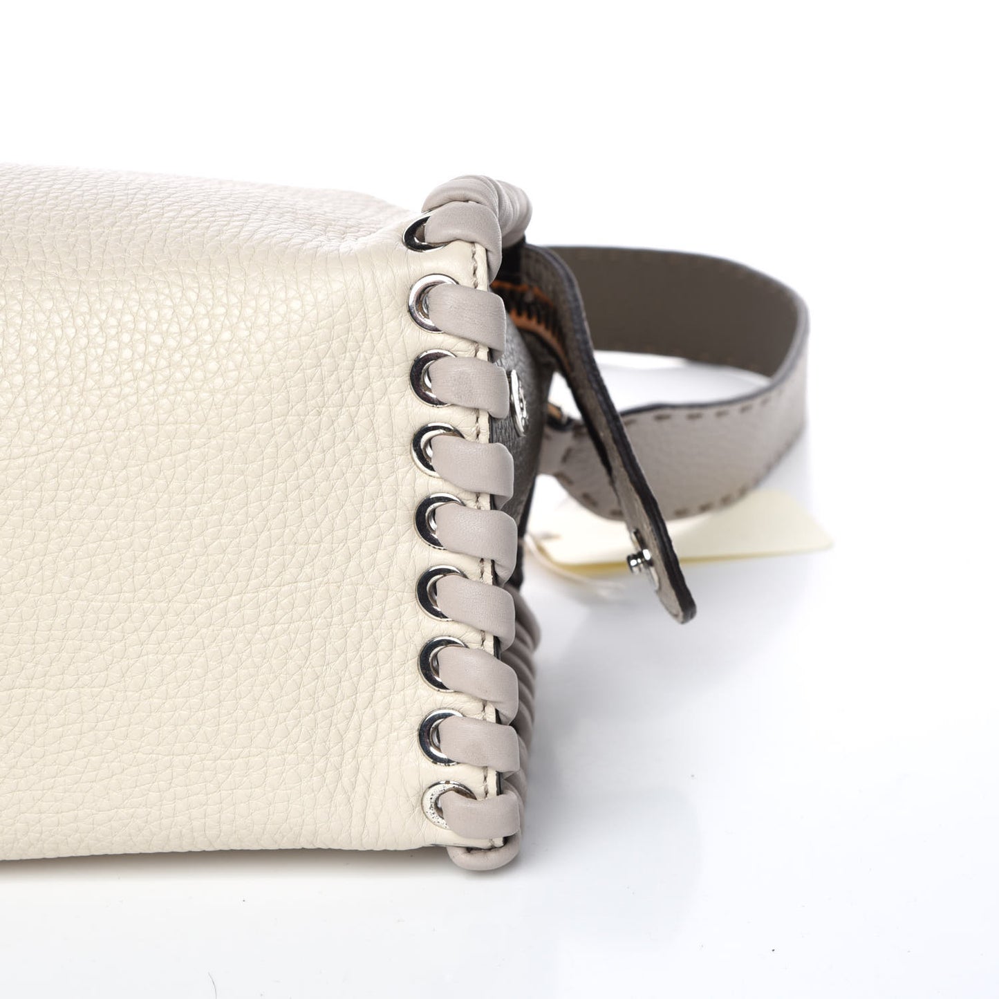 Cuoio Romano Selleria Vitello Dolce Lace Up Lei Boston Tote Camelia Milk Grigio Polvere