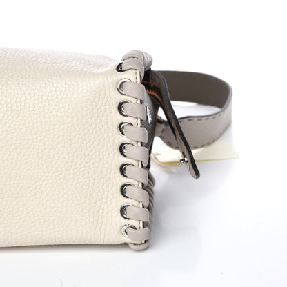 Fendi Cuoio Romano Selleria Vitello Dolce Lace Up Lei Boston Tote Camelia Milk Grigio Polvere 6 of 12