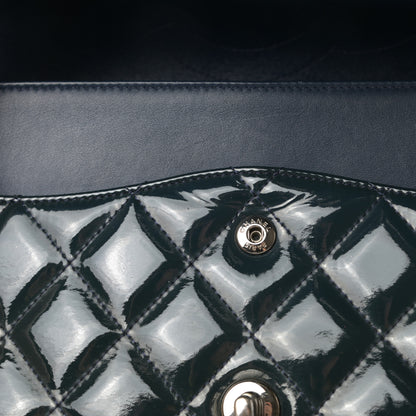 Chanel Patent Quilted Jumbo Double Flap Blue 13 of 16