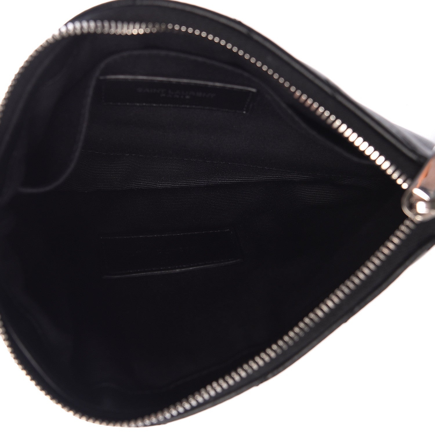 Saint Laurent Calfskin Matelasse Chevron Monogram Pouch Black 5 of 9
