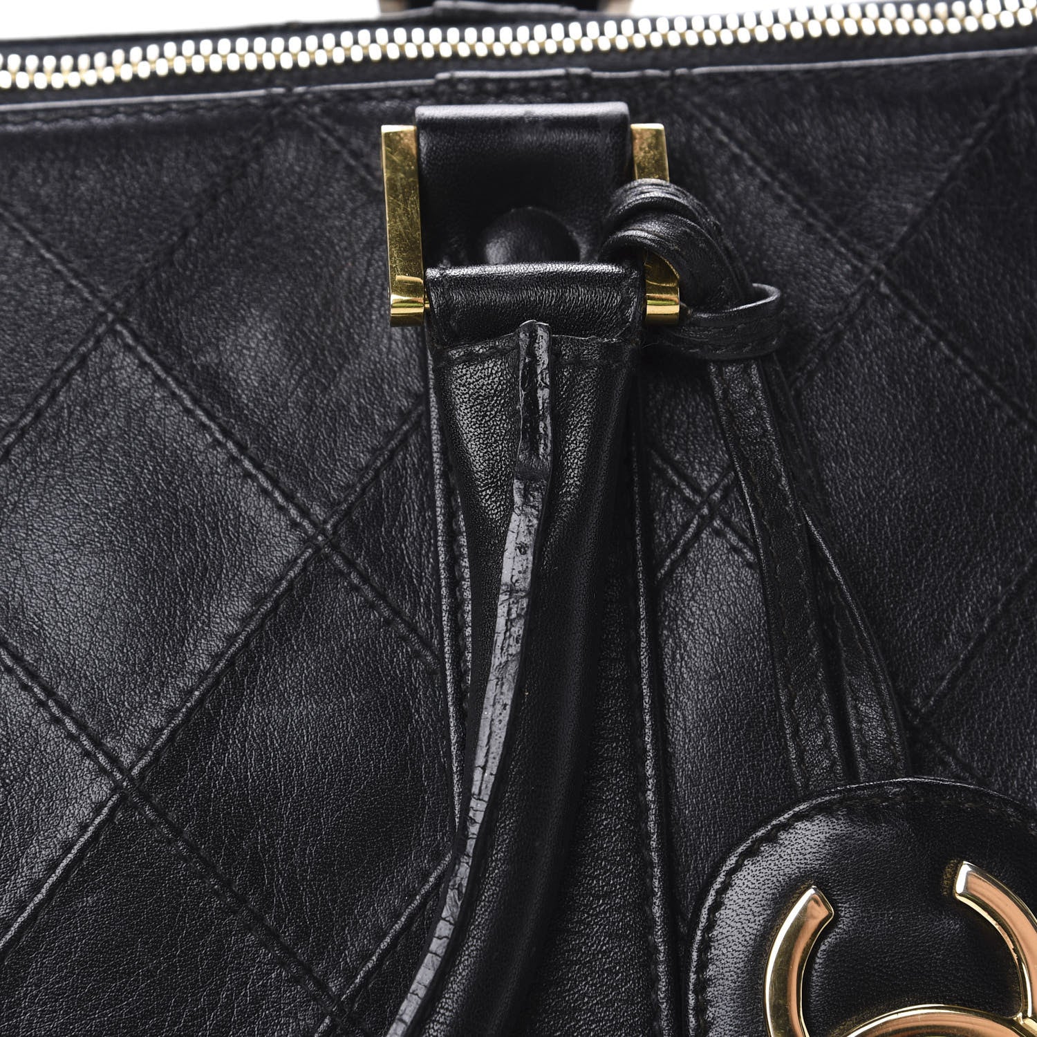 Chanel Calfskin Stitched CC Boston Black 17 of 21