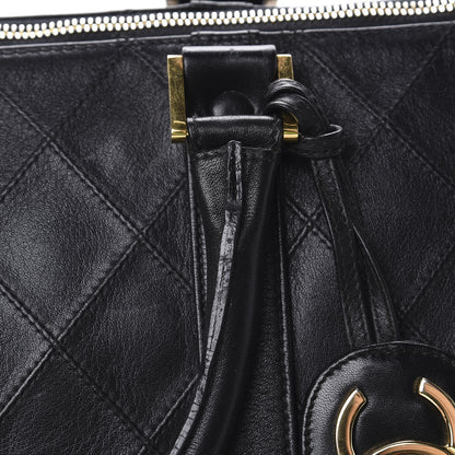 Chanel Calfskin Stitched CC Boston Black 17 of 21