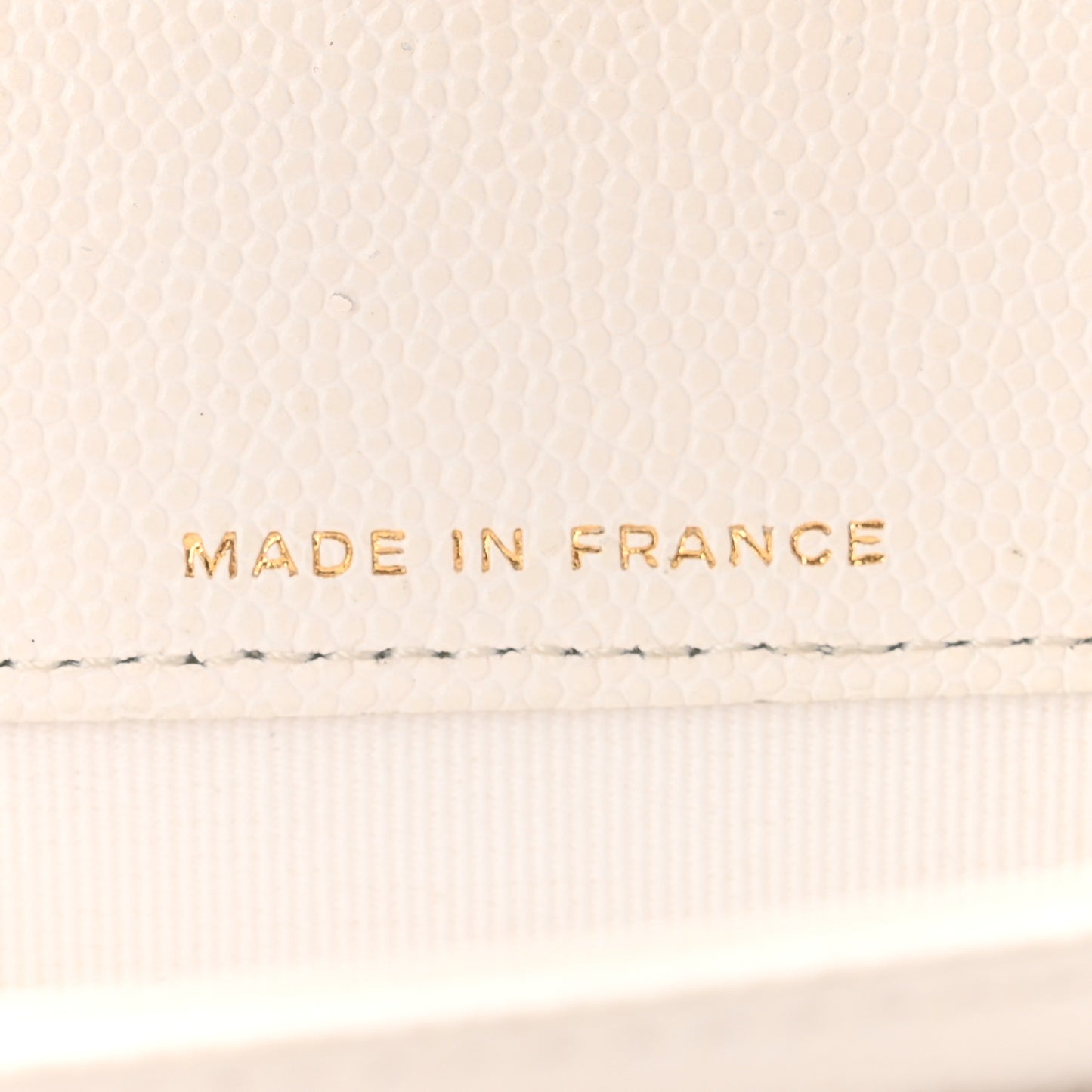 Caviar Quilted Flap Card Holder Wallet White