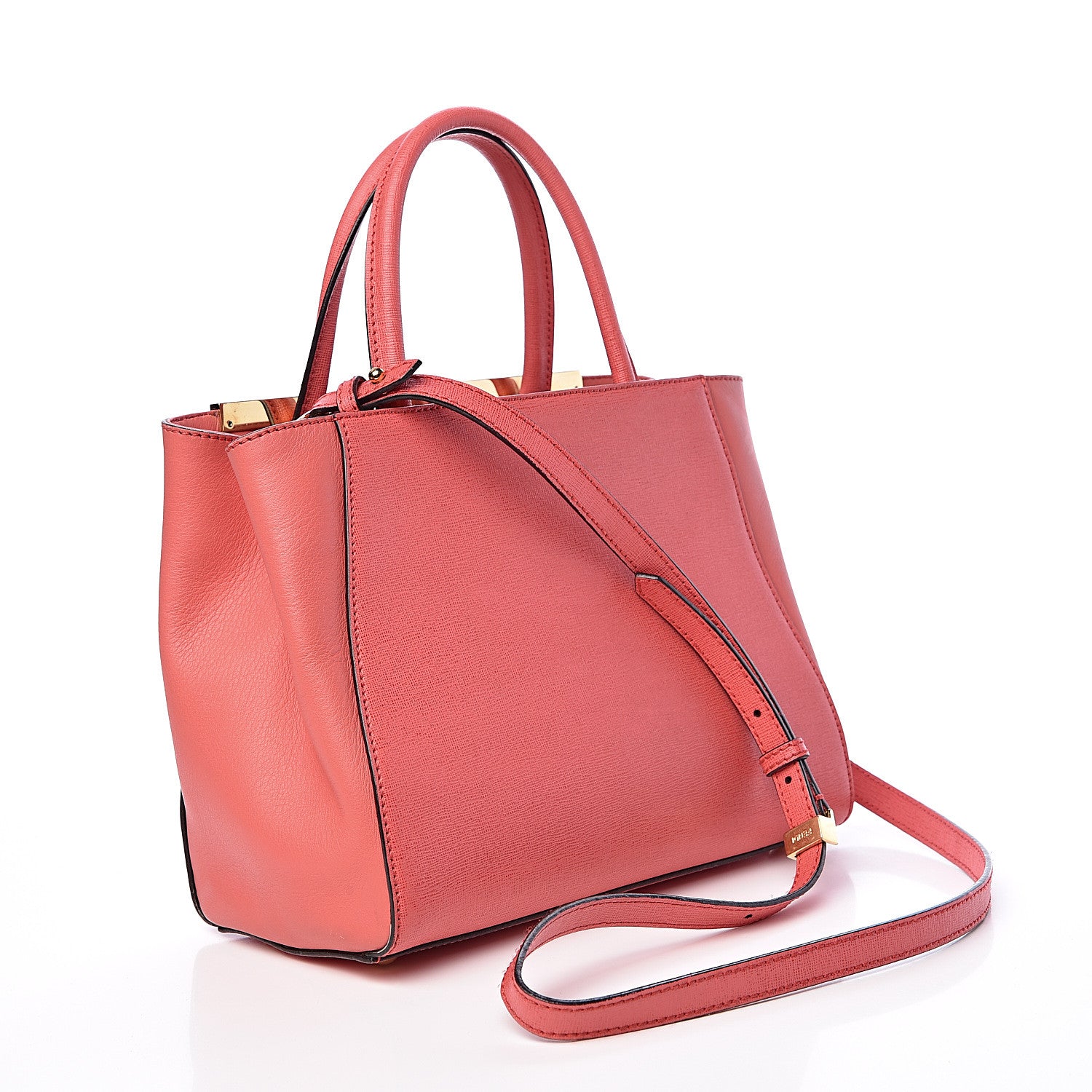 Fendi Vitello Elite Flamingo Petite 2Jours Tote Rosa Exstasy 3 of 17