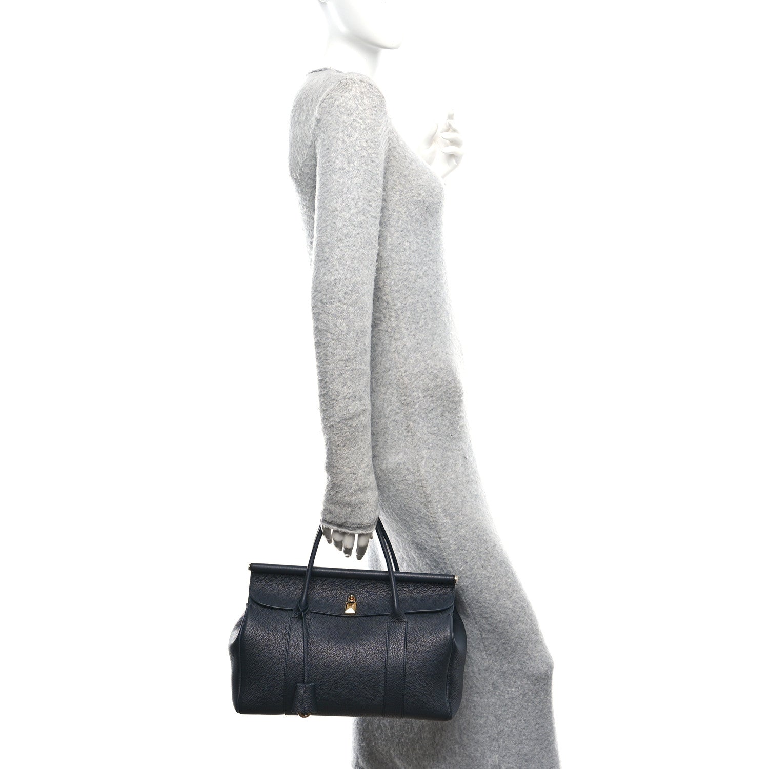 Loro Piana Grained Calfskin L32 Loom Bag Blue Navy 2 of 10