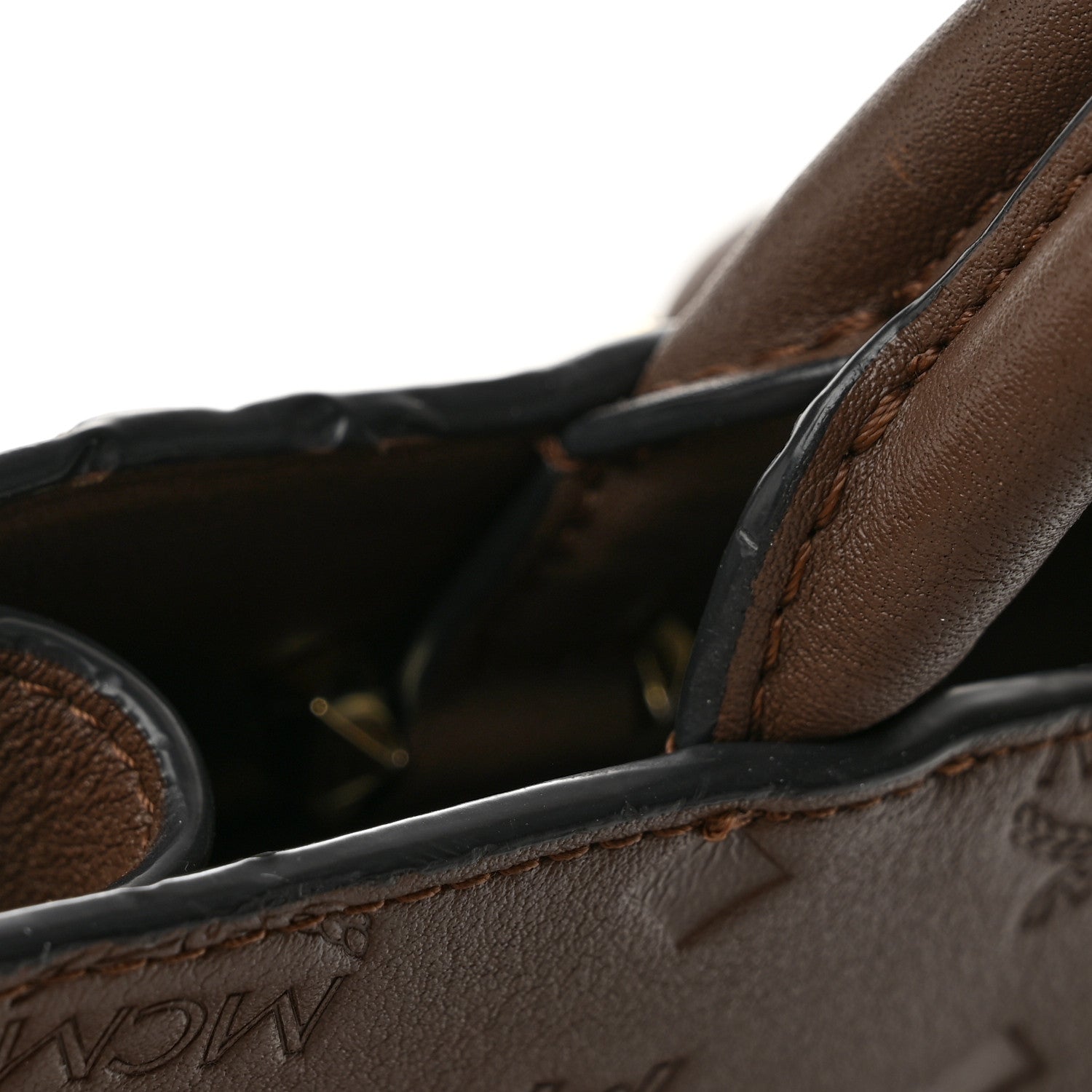 MCM Calfskin Ottomar Monogram Medium Essential Tote Chestnut 14 of 14