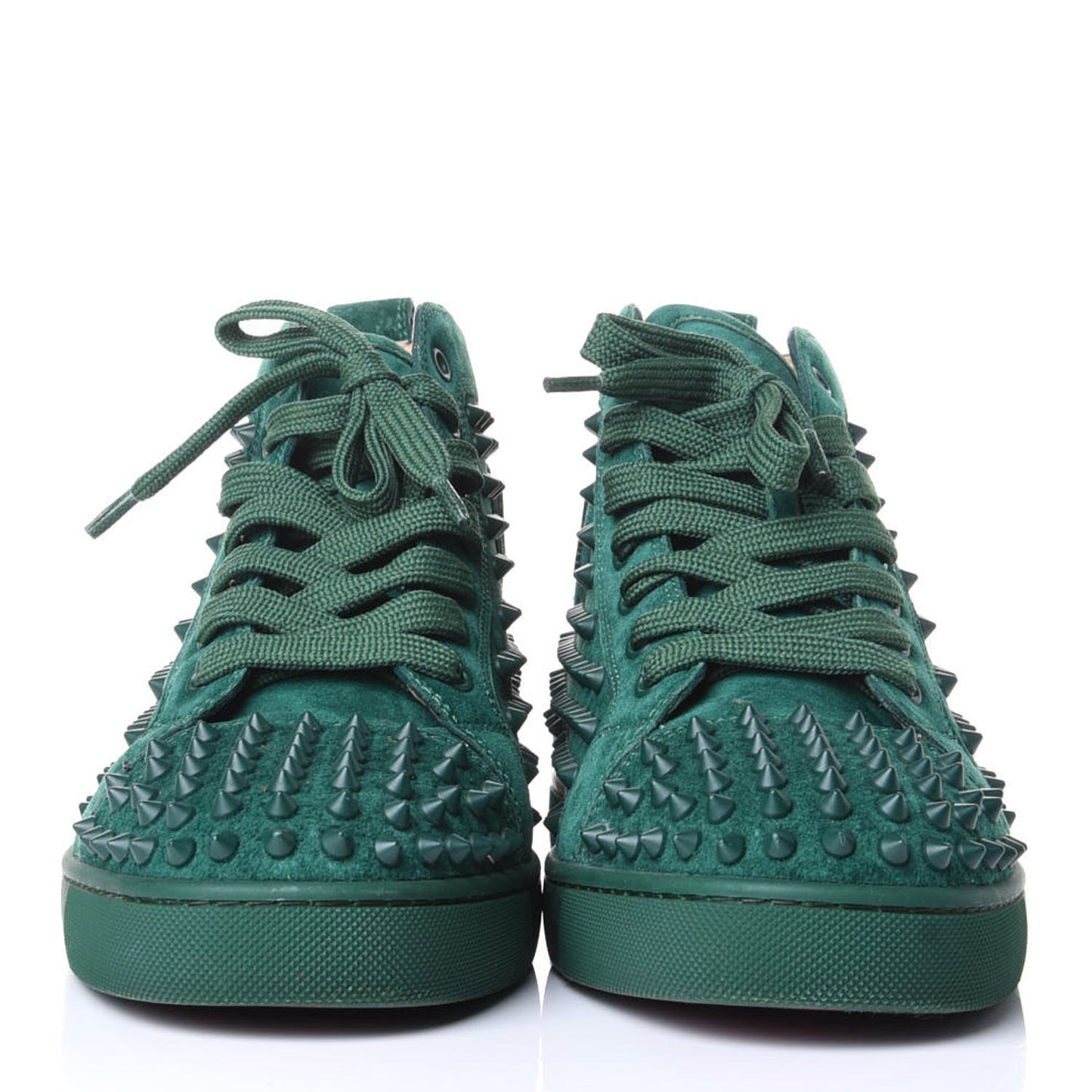 Veau Velours Mens Louis Orlato Flat Spikes Sneakers 44 Green