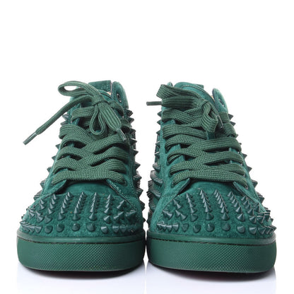 Christian Louboutin Veau Velours Mens Louis Orlato Flat Spikes Sneakers 44 Green 2 of 10