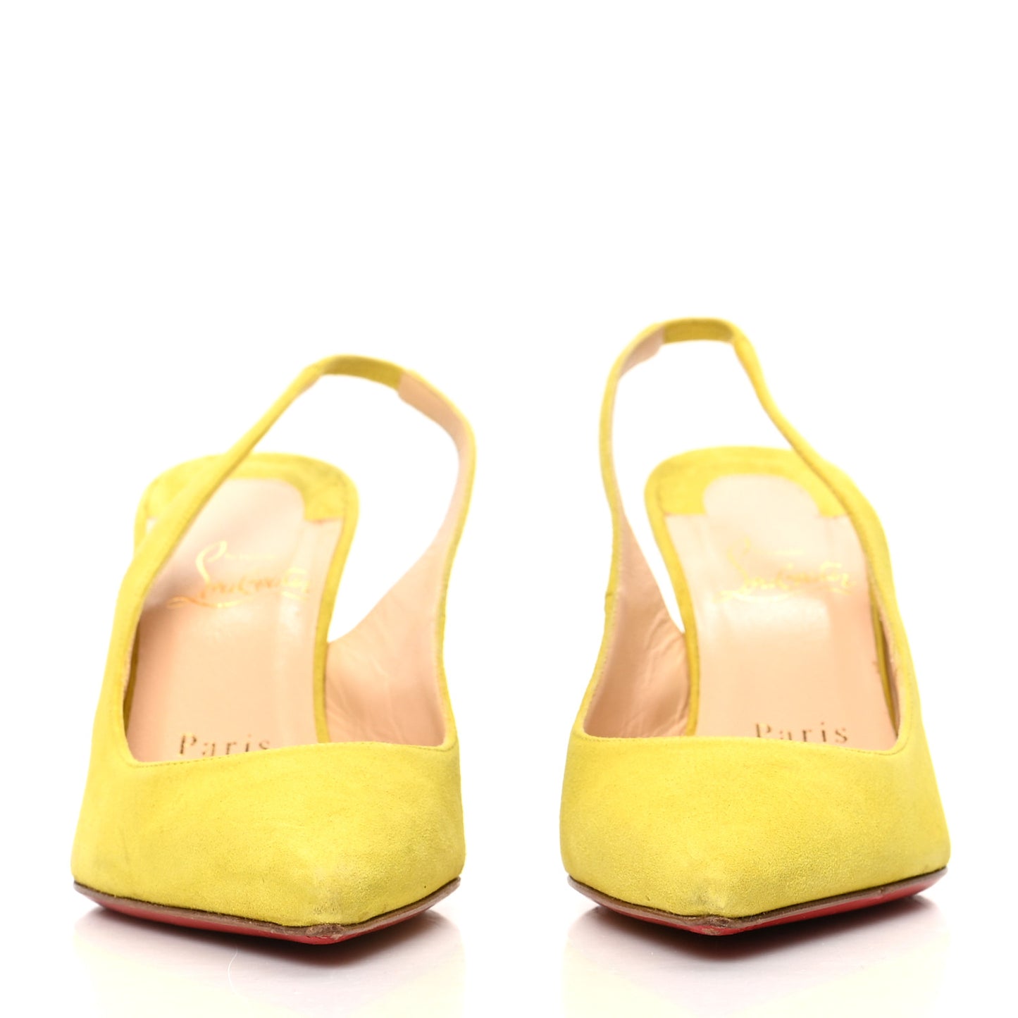 Suede Apostrophy 80 Slingback Pumps 36.5 Yellow