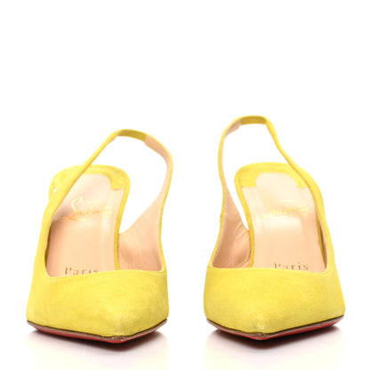 Christian Louboutin Suede Apostrophy 80 Slingback Pumps 36.5 Yellow 2 of 7