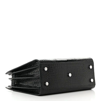 Saint Laurent Calfskin Crocodile Embossed Baby Sac De Jour Black 5 of 20