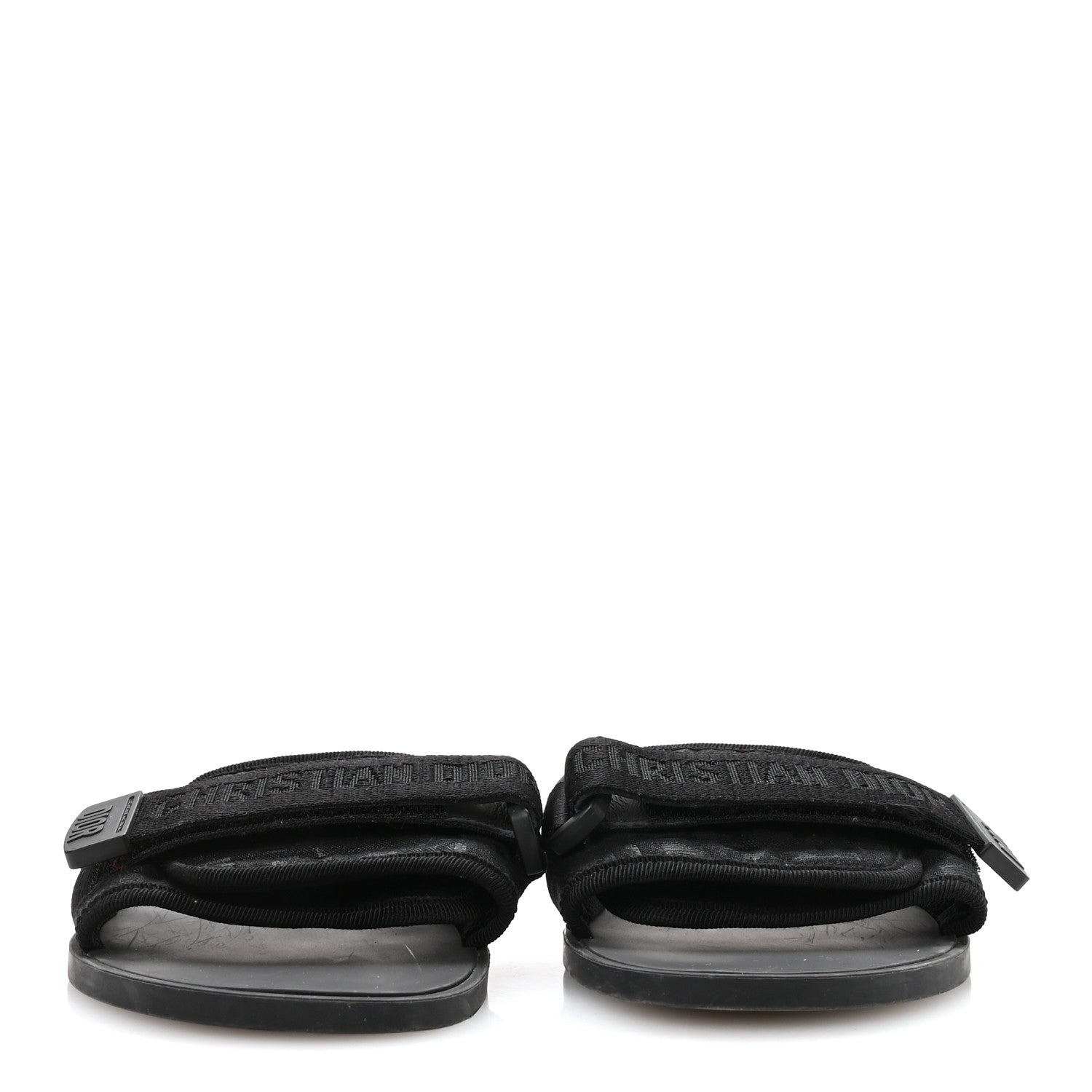 Christian Dior Shiny Technical Fabric Oblique Dio(r)evolution Slide Sandals 39 Black 3 of 8