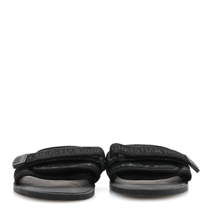 Christian Dior Shiny Technical Fabric Oblique Dio(r)evolution Slide Sandals 39 Black 3 of 8
