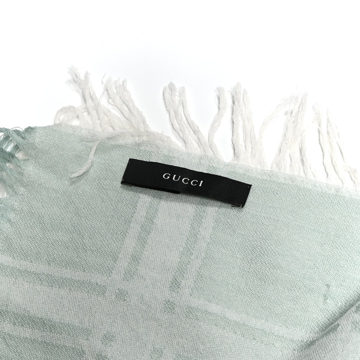 Wool Silk GG Monogram GGNat Scarf Green
