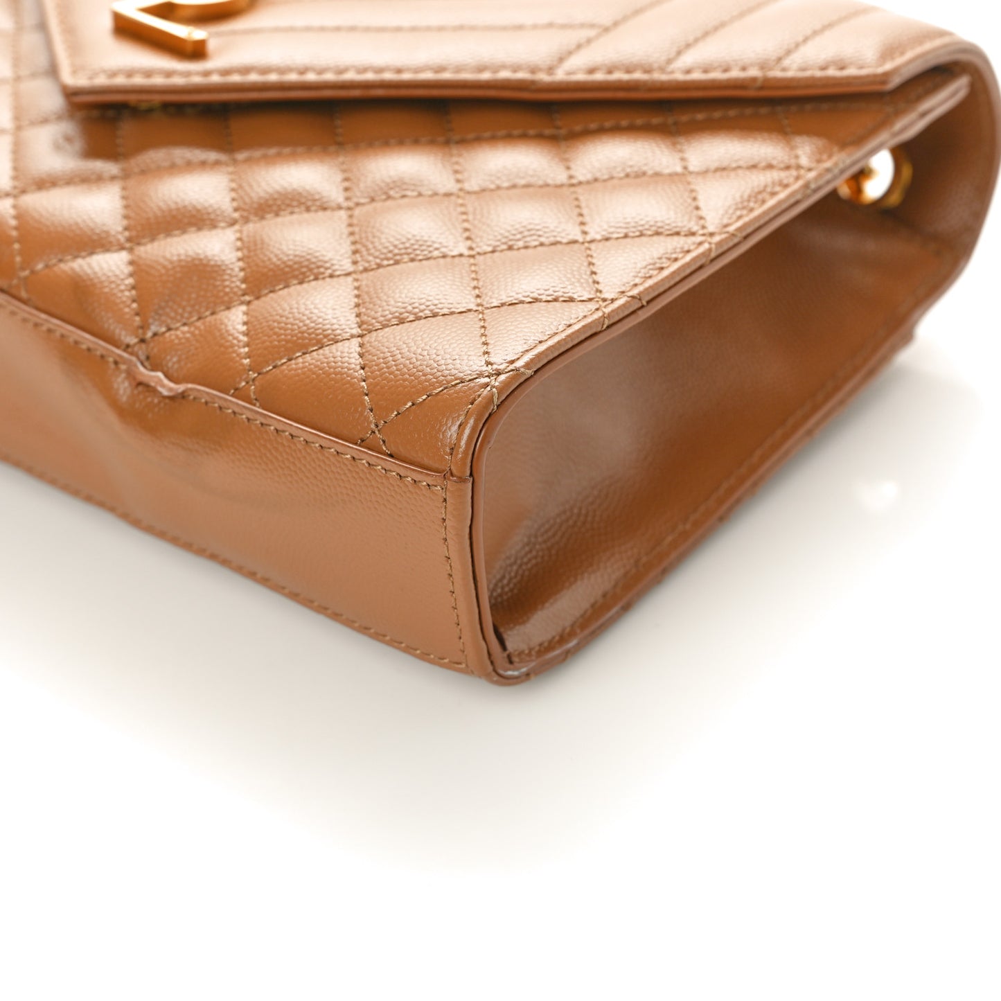 Grain De Poudre Textured Mixed Matelasse Medium Triquilt Monogram Satchel Dark Cork