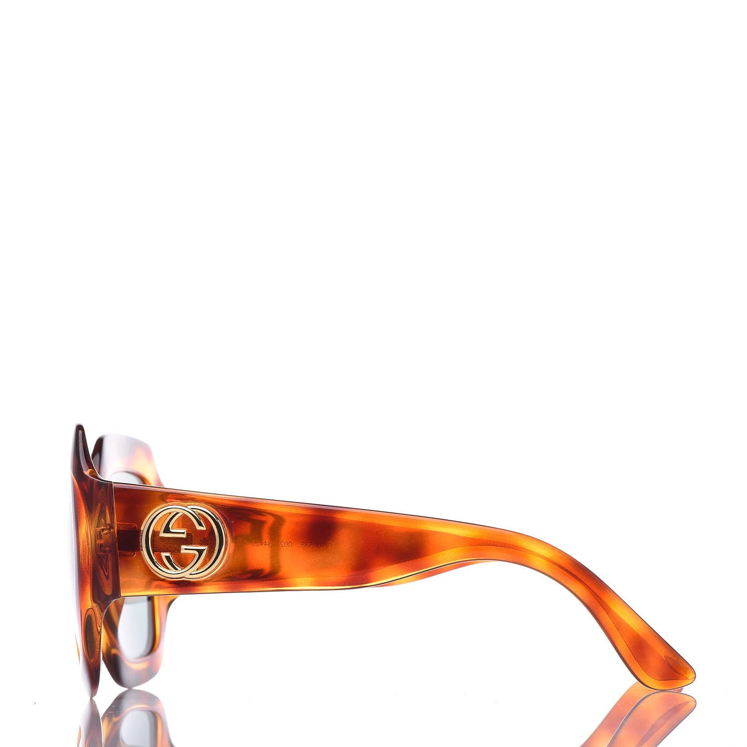 Gucci Acetate Square Frame Sunglasses GG0053S Havana 3 of 8