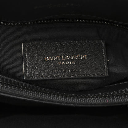 Saint Laurent Calfskin Y Quilted Monogram Monochrome Medium Loulou Chain Satchel Black 6 of 10