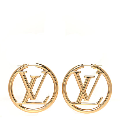 Louis Vuitton Metal Louise Hoop Earrings Gold 1 of 6