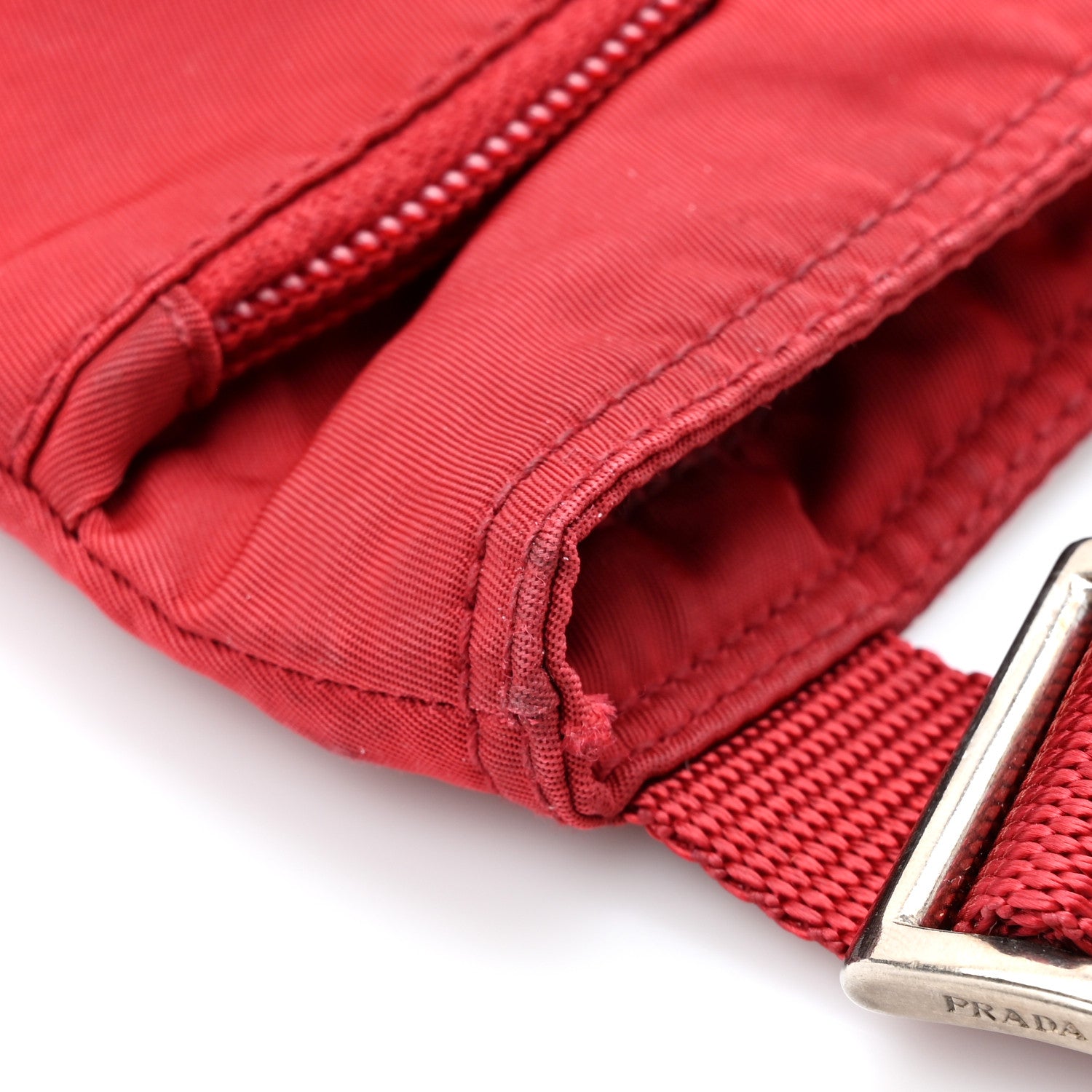 Prada Nylon Small Flat Messenger Bag Cherry 13 of 13