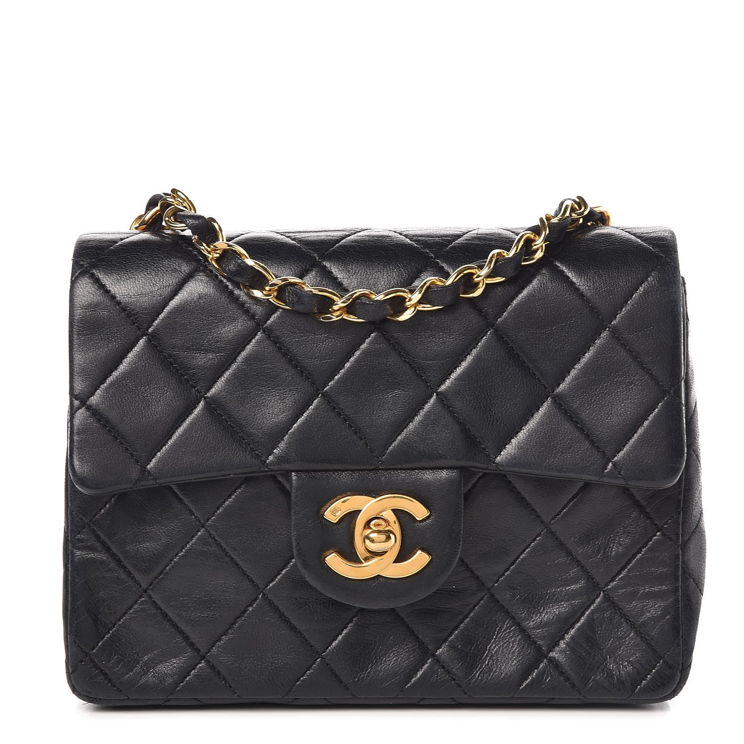 Chanel Lambskin Quilted Mini Square Flap Black 1 of 16