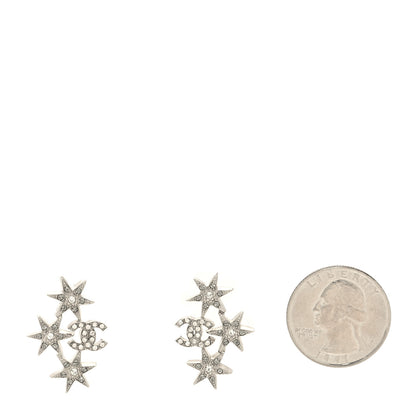 Chanel Crystal CC Star Earrings Silver 2 of 4