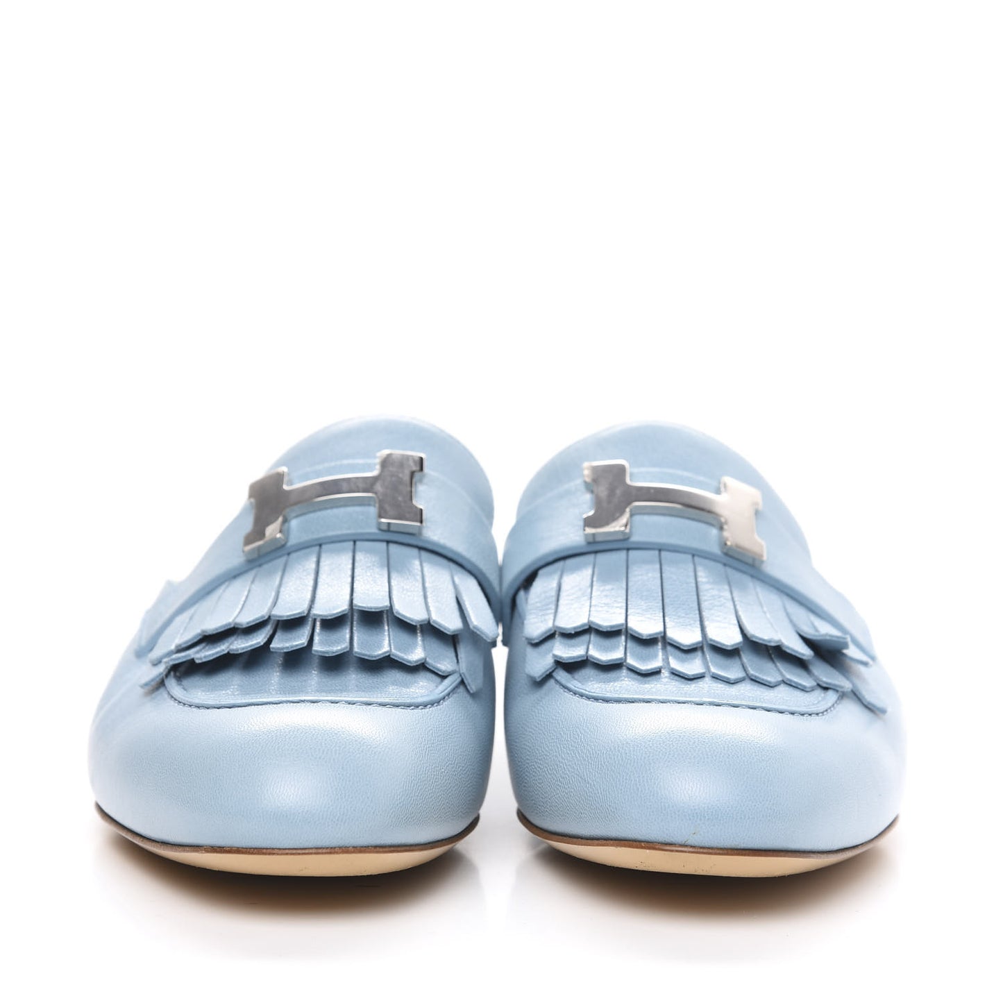 Goatskin Rivoli Mules 36.5 Bleu Ciel