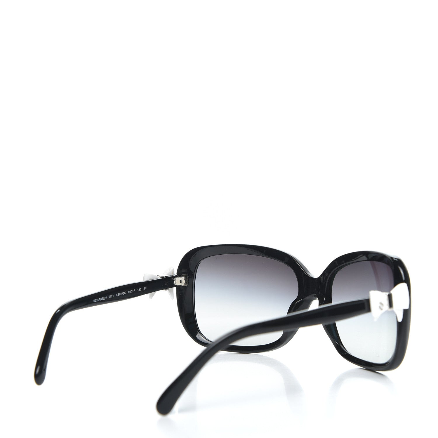 Chanel CC Bow Sunglasses 5171 Black White 4 of 7