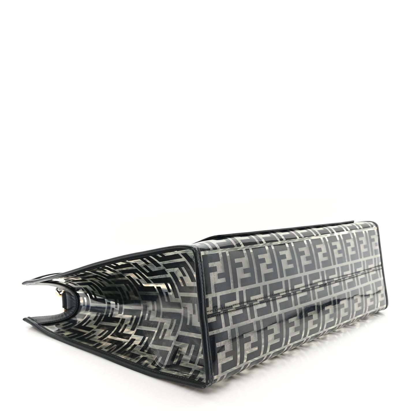 TPU FF Vitello Century Plexiglass Medium Runaway Shopper Tote Black
