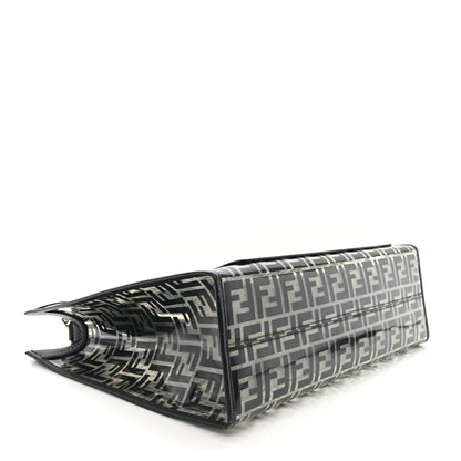 Fendi TPU FF Vitello Century Plexiglass Medium Runaway Shopper Tote Black 4 of 10