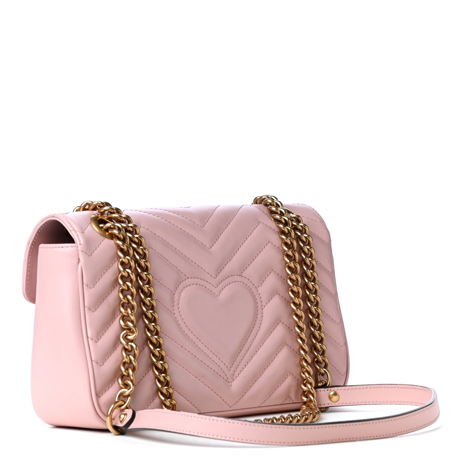 Gucci Calfskin Matelasse Small GG Marmont Shoulder Bag Perfect Pink 2 of 5