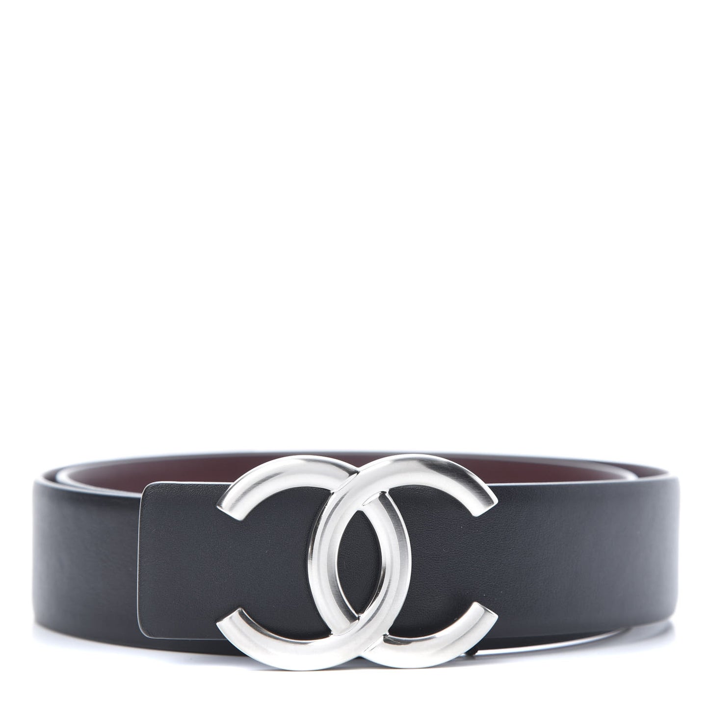 Calfskin CC Reversible Belt 70 Black Burgundy