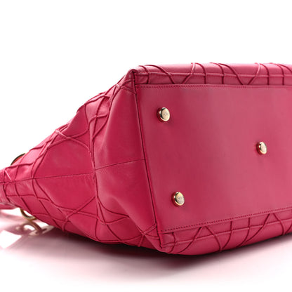 Christian Dior Lambskin Cannage Medium Granville Tote Fuchsia 8 of 11