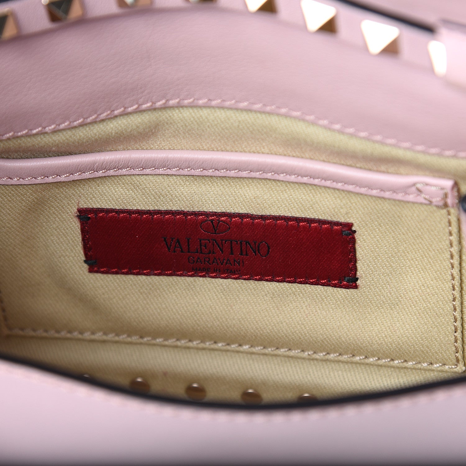 Valentino Garavani Vitello Mini Rockstud Flap Saddle Crossbody Bag Water Rose 5 of 7