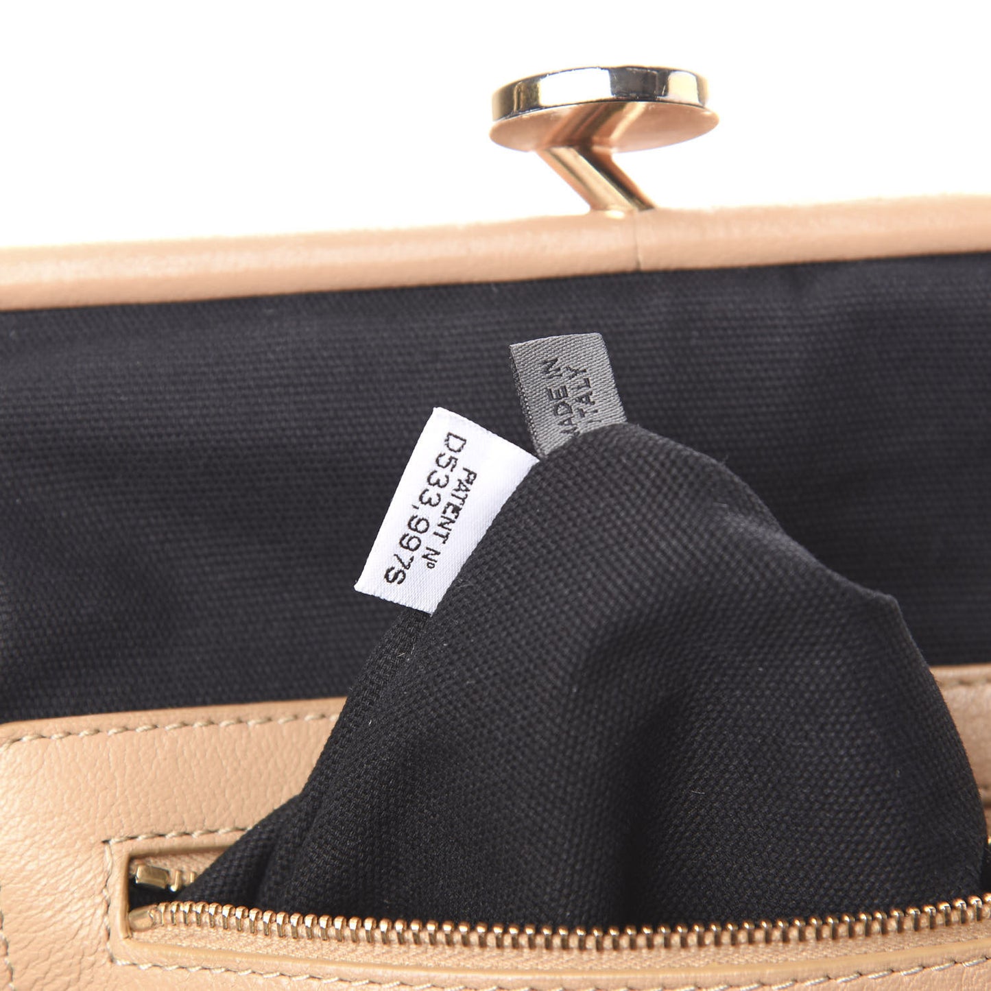 Calfskin Quilted Stam Camel