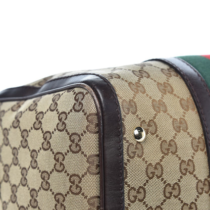 Gucci Monogram Vintage Web Medium Boston Dark Brown 9 of 14