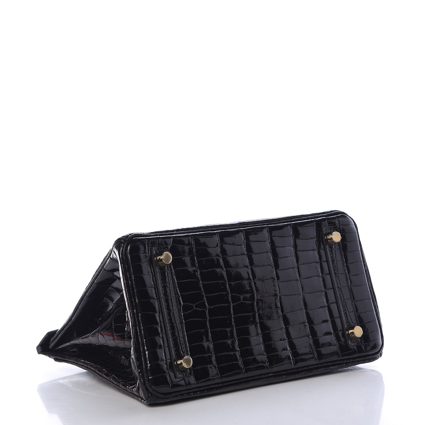 Shiny Porosus Crocodile Birkin 25 Black