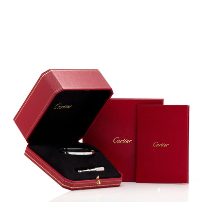Cartier 18K White Gold 10 Diamond Small LOVE Bracelet 17 10 of 10