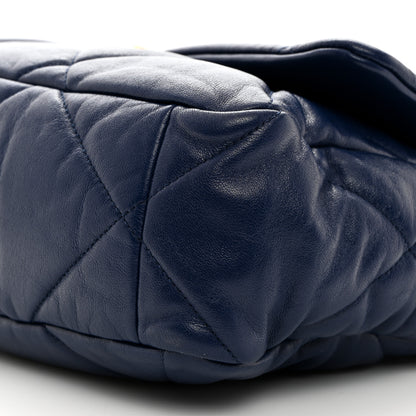 Chanel Goatskin Quilted Large Chanel 19 Flap Navy Blue 10 of 10