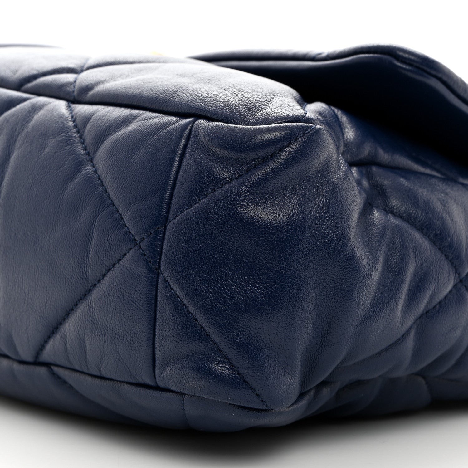 Chanel Goatskin Quilted Large Chanel 19 Flap Navy Blue 10 of 10
