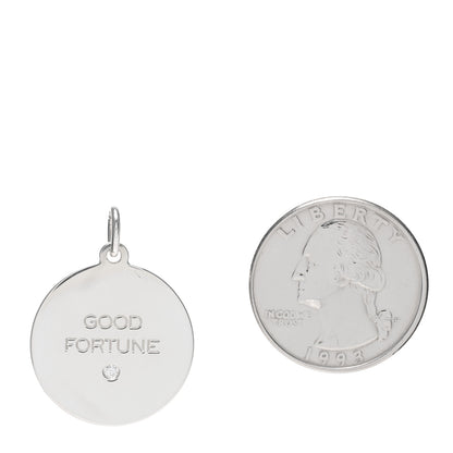 Tiffany Sterling Silver Diamond Good Fortune Tag Charm 2 of 3