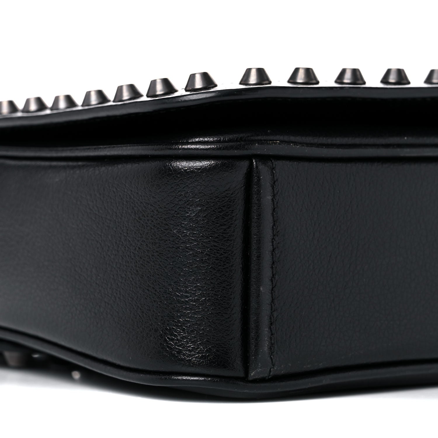 Prada Glace Calfskin Studded Crossbody Black 8 of 18