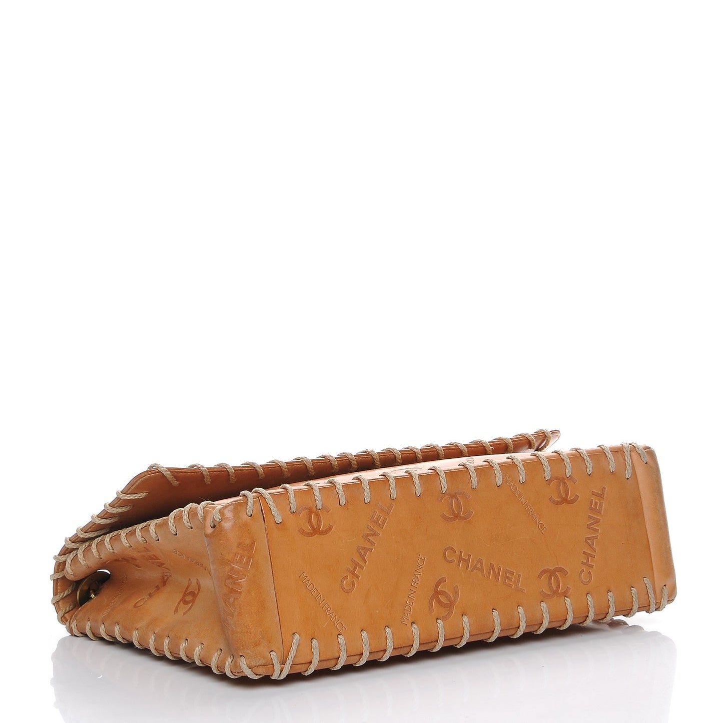 Calfskin Embossed XL Jumbo Flap Natural
