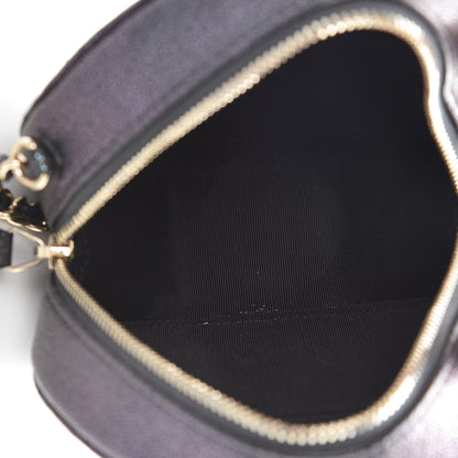 Chanel Iridescent Caviar Quilted Round Clutch With Chain Black 5 of 9
