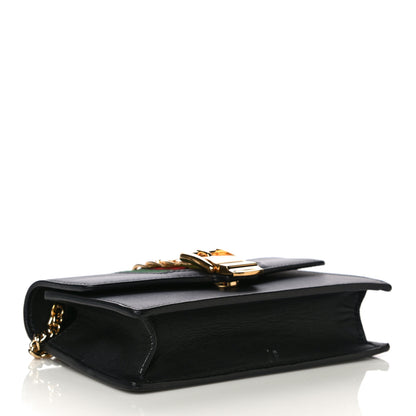 Gucci Calfskin Super Mini Sylvie Chain Shoulder Bag Black 4 of 19