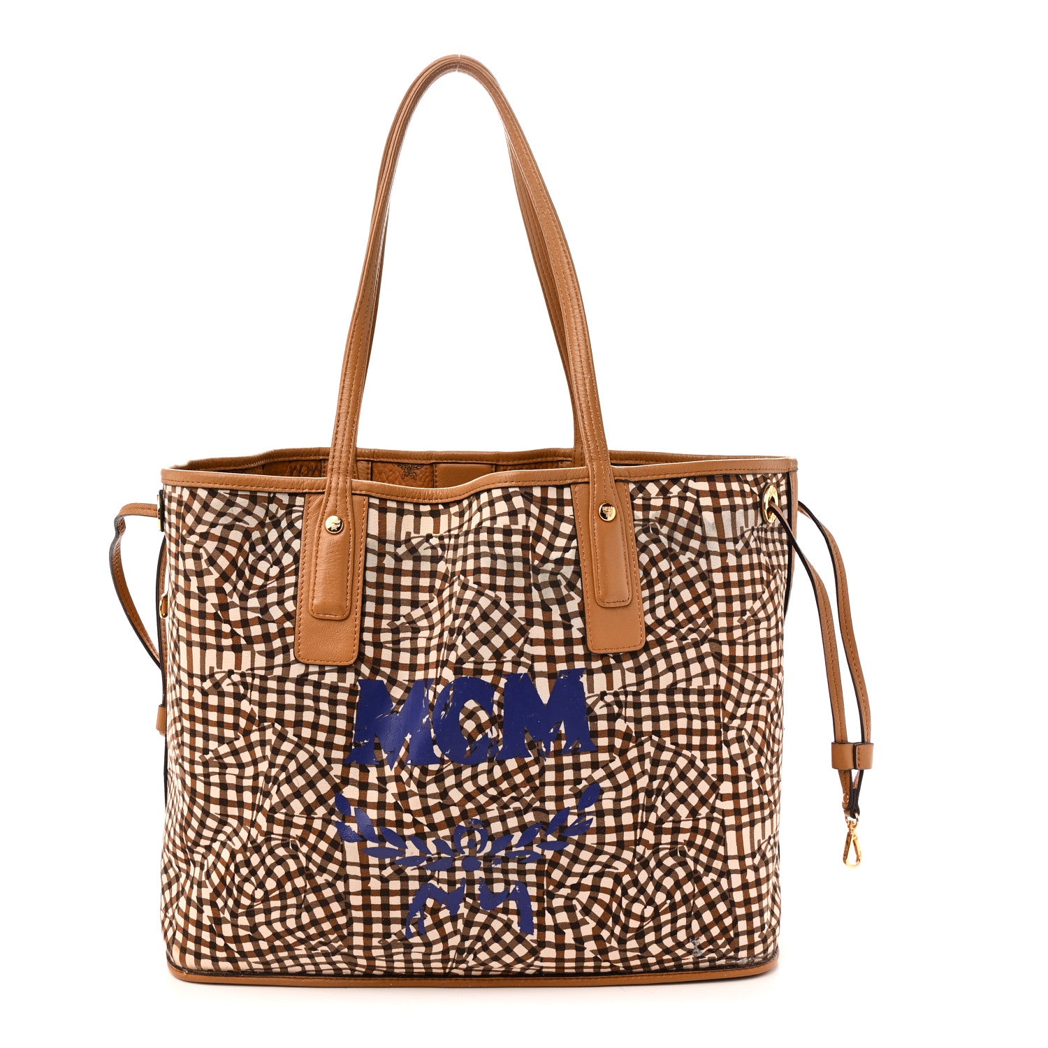MCM Visetos Medium Liz Reversible Shopper Tote Cognac 3 of 15