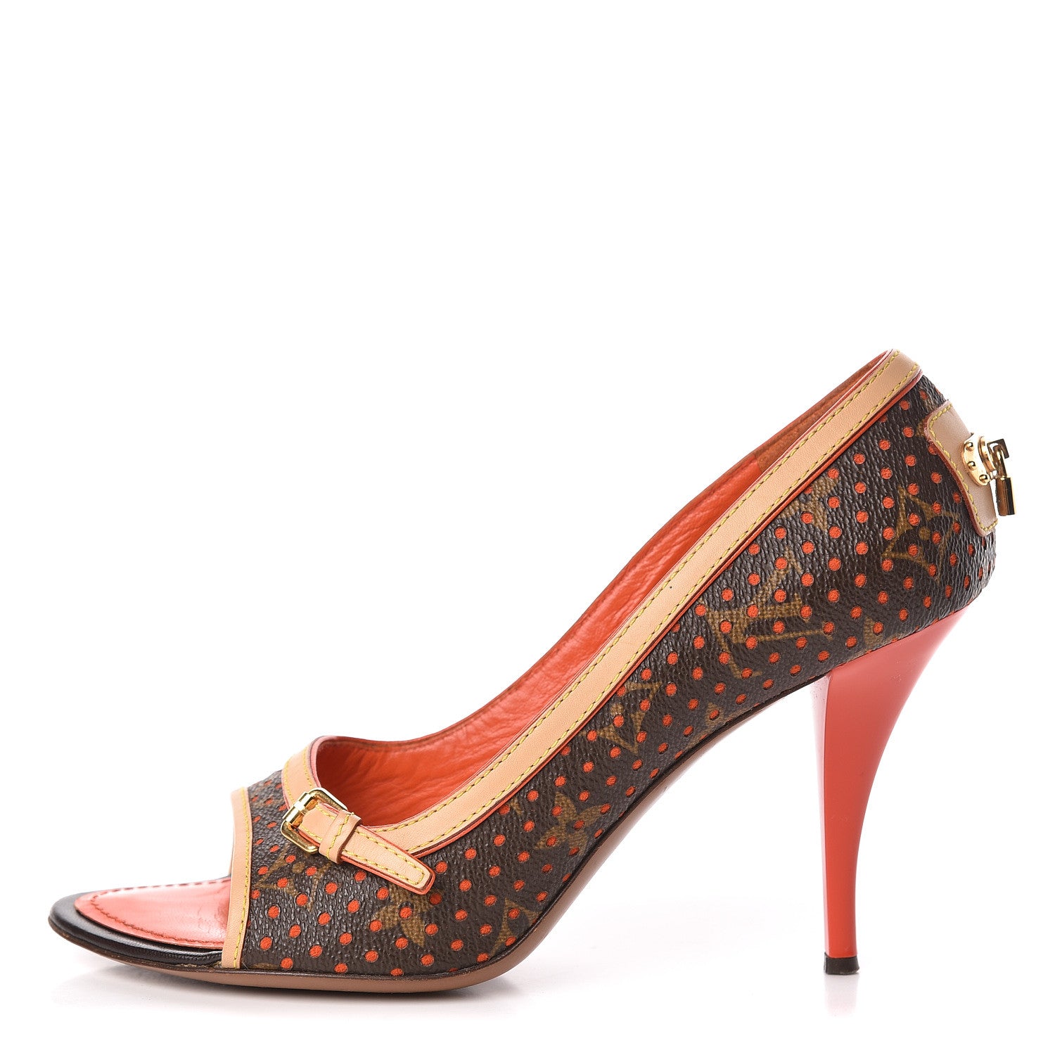 Louis Vuitton Monogram Perforated Pumps 37 Orange 1 of 15