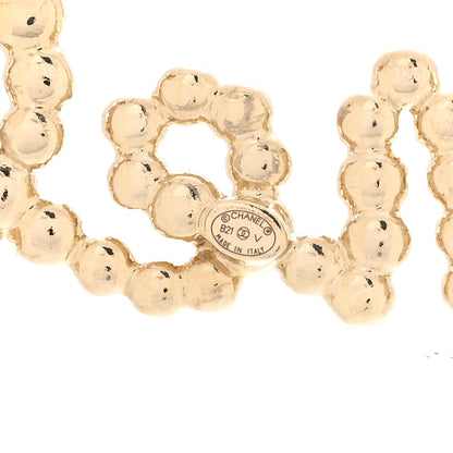 Chanel Metal Glass Swirling Pearls Brooch Pin Gold 4 of 6