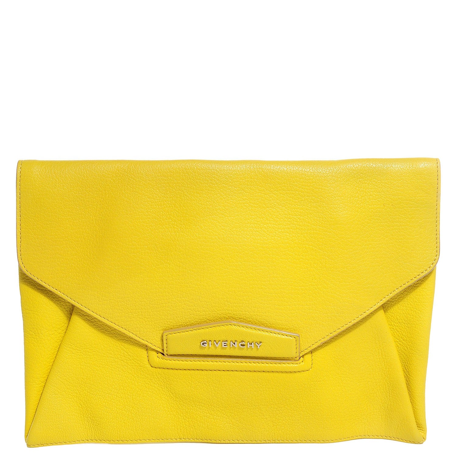 Givenchy Sugar Goatskin Medium Antigona Envelope Clutch Yellow 1 of 8