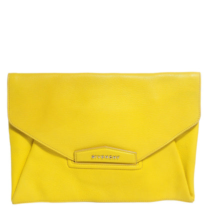 Givenchy Sugar Goatskin Medium Antigona Envelope Clutch Yellow 1 of 8